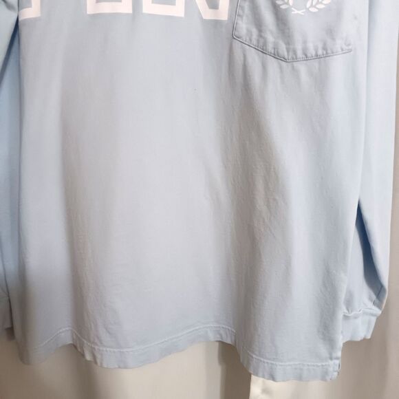 Victoria Secret Pink Long Sleeve Lt Blue Sz L T-shirt Relax Fit 100% Cotton - Picture 4 of 10